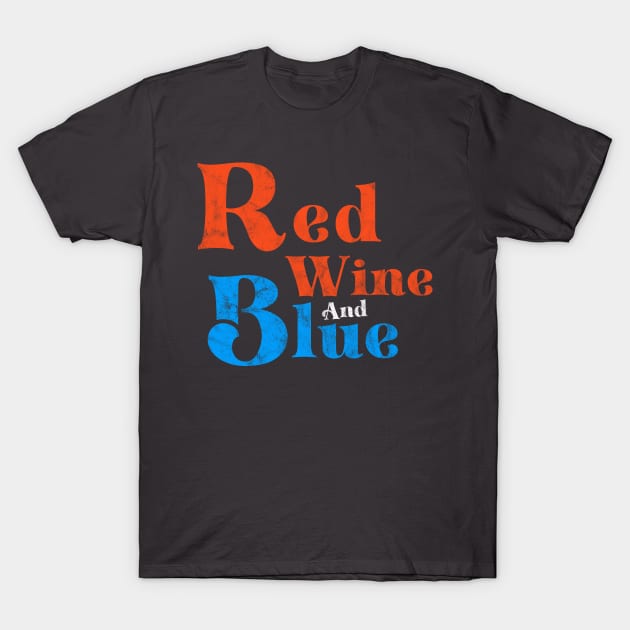 Red wine and blue Patriotic USA, 4th of July celebration 2022 T-Shirt by Theretrotee